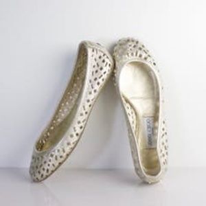 Jimmy Choo Wells Gold Flat 38